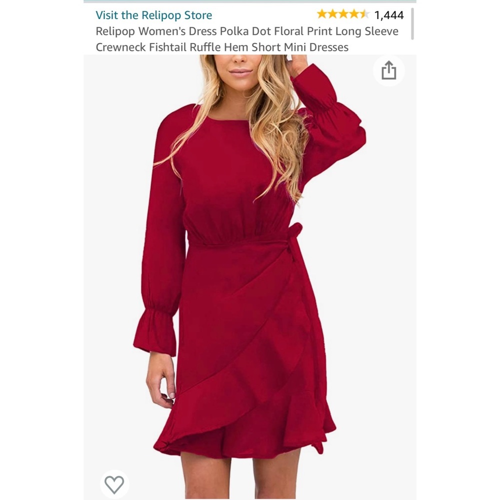 Amazon classic wrap red dress